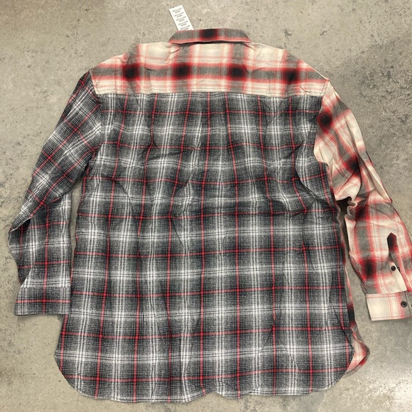 Urban Outfitters Mismatch Plaid Shirt - Black & Red, size Large (SOLD) - Picture 4 of 6
